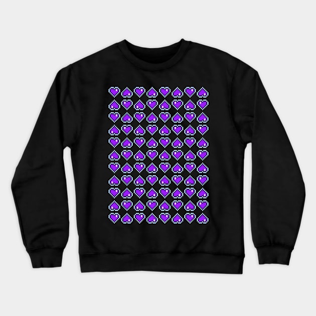 8-bit hearts (purple) Crewneck Sweatshirt by ControllerGeek